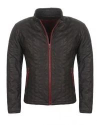Hollert Lederjacke Armano Herren Übergangsjacke Rot/Dunkelgrau/Dunkelrot