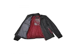Hollert Lederjacke Armano Herren Übergangsjacke Rot/Dunkelgrau/Dunkelrot