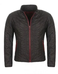 Hollert Lederjacke Armano Herren Übergangsjacke Rot/Dunkelgrau/Dunkelrot
