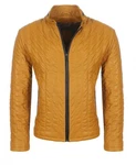 Hollert Lederjacke Armano Herren Übergangsjacke Gelb/Braun