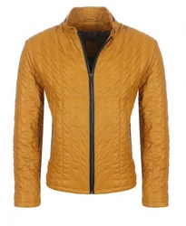 Hollert Lederjacke Armano Herren Übergangsjacke Gelb/Braun