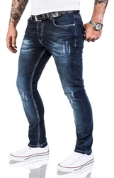 Rock Creek Slim-fit Jeans Herren Blau