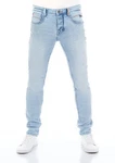 riverso Herren Jeans Hose RIVCaspar Slim Fit Jeanshose Hellblau