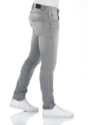 riverso Herren Jeans Hose RIVCaspar Slim Fit Jeanshose Hellgrau/Grau