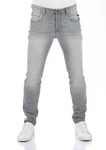 riverso Herren Jeans Hose RIVCaspar Slim Fit Jeanshose Hellgrau/Grau