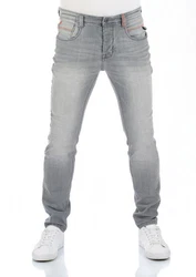 riverso Herren Jeans Hose RIVCaspar Slim Fit Jeanshose Hellgrau/Grau