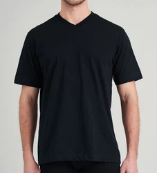Schiesser T-Shirt V-Ausschnitt Schwarz/Dunkelblau