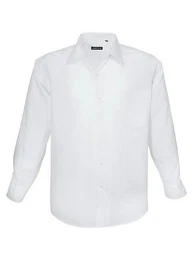 Langarmhemd Herren Langarmhemd HLA-1314 (Weiss-Uni, 4XL) Basic Herrenhemd