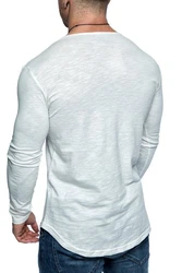 Amaci&Sons Rundhalsshirt FRISCO Langarmshirt Grau/Weiß/Creme