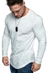 Amaci&Sons Rundhalsshirt FRISCO Langarmshirt Grau/Weiß/Creme