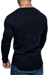 Amaci&Sons Rundhalsshirt FRISCO Langarmshirt Dunkelblau