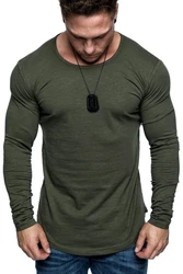 Amaci&Sons Rundhalsshirt FRISCO Langarmshirt Dunkelgrün/Khaki