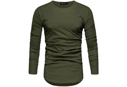 Amaci&Sons Rundhalsshirt FRISCO Langarmshirt Dunkelgrün/Khaki