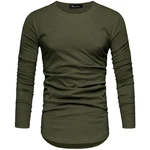 Amaci&Sons Rundhalsshirt FRISCO Langarmshirt Dunkelgrün/Khaki