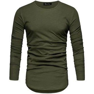 Amaci&Sons Rundhalsshirt FRISCO Langarmshirt Dunkelgrün/Khaki