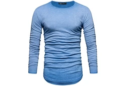 Amaci&Sons Rundhalsshirt FRISCO Langarmshirt Blau/Hellblau