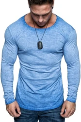 Amaci&Sons Rundhalsshirt FRISCO Langarmshirt Blau/Hellblau