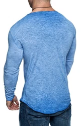 Amaci&Sons Rundhalsshirt FRISCO Langarmshirt Blau/Hellblau
