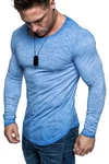 Amaci&Sons Rundhalsshirt FRISCO Langarmshirt Blau/Hellblau