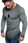 Amaci&Sons Rundhalsshirt FRISCO Langarmshirt Dunkelgrau/Grau/Dunkelgrün/Hellgrau