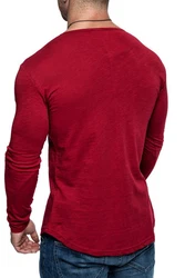 Amaci&Sons Rundhalsshirt FRISCO Langarmshirt Rot/Dunkelrot