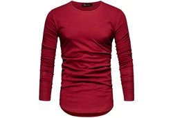 Amaci&Sons Rundhalsshirt FRISCO Langarmshirt Rot/Dunkelrot