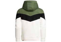 Amaci&Sons Herren Basic Kapuzenpullover Sweatjacke Pullover Hoodie Sweatshirt(4052) Dunkelgrün/Grün/Khaki