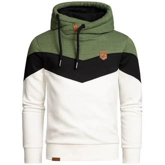 Amaci&Sons Herren Basic Kapuzenpullover Sweatjacke Pullover Hoodie Sweatshirt(4052) Dunkelgrün/Grün/Khaki