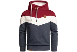 Amaci&Sons Herren Basic Kapuzenpullover Sweatjacke Pullover Hoodie Sweatshirt(4052) Dunkelrot/Bordeaux/Dunkelblau/Rot