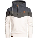 Amaci&Sons Herren Basic Kapuzenpullover Sweatjacke Pullover Hoodie Sweatshirt(4052) Blau/Anthrazit/Weiß