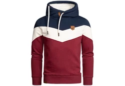 Amaci&Sons Herren Basic Kapuzenpullover Sweatjacke Pullover Hoodie Sweatshirt(4052) Bordeaux/Dunkelrot/Rot