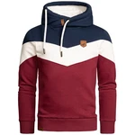 Amaci&Sons Herren Basic Kapuzenpullover Sweatjacke Pullover Hoodie Sweatshirt(4052) Bordeaux/Dunkelrot/Rot