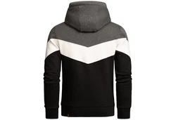 Amaci&Sons Herren Basic Kapuzenpullover Sweatjacke Pullover Hoodie Sweatshirt(4052) Schwarz/Dunkelgrau