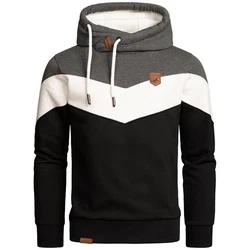 Amaci&Sons Herren Basic Kapuzenpullover Sweatjacke Pullover Hoodie Sweatshirt(4052) Schwarz/Dunkelgrau