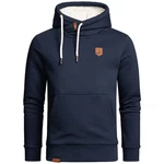 Amaci&Sons Herren Basic Kapuzenpullover Sweatjacke Pullover Plüsch Hoodie Sweatshirt (4054) Dunkelblau/Blau/Hellblau