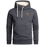 Amaci&Sons Herren Basic Kapuzenpullover Sweatjacke Pullover Plüsch Hoodie Sweatshirt (4054) Dunkelblau/Dunkelgrau/Grau