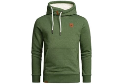 Amaci&Sons Herren Basic Kapuzenpullover Sweatjacke Pullover Plüsch Hoodie Sweatshirt (4054) Dunkelgrün