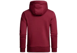 Amaci&Sons Herren Basic Kapuzenpullover Sweatjacke Pullover Plüsch Hoodie Sweatshirt (4054) Dunkelrot/Bordeaux/Rot