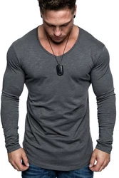 Amaci&Sons T-Shirt OXNARD Langarmshirt Dunkelgrau/Grau