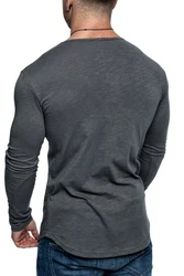 Amaci&Sons T-Shirt OXNARD Langarmshirt Dunkelgrau/Grau