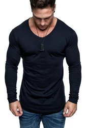 Amaci&Sons T-Shirt OXNARD Langarmshirt Dunkelblau/Hellblau