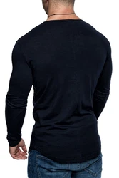 Amaci&Sons T-Shirt OXNARD Langarmshirt Dunkelblau/Hellblau