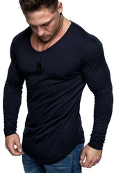 Amaci&Sons T-Shirt OXNARD Langarmshirt Dunkelblau/Hellblau