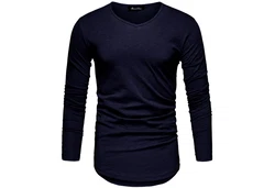 Amaci&Sons T-Shirt OXNARD Langarmshirt Dunkelblau/Hellblau