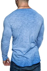 Amaci&Sons T-Shirt OXNARD Langarmshirt Hellblau/Blau