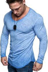 Amaci&Sons T-Shirt OXNARD Langarmshirt Hellblau/Blau