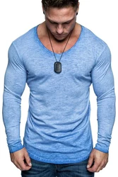 Amaci&Sons T-Shirt OXNARD Langarmshirt Hellblau/Blau