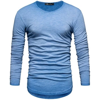 Amaci&Sons T-Shirt OXNARD Langarmshirt Hellblau/Blau