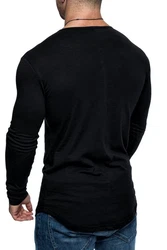 Amaci&Sons T-Shirt OXNARD Langarmshirt Schwarz/Dunkelblau/Hellblau