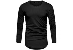 Amaci&Sons T-Shirt OXNARD Langarmshirt Schwarz/Dunkelblau/Hellblau